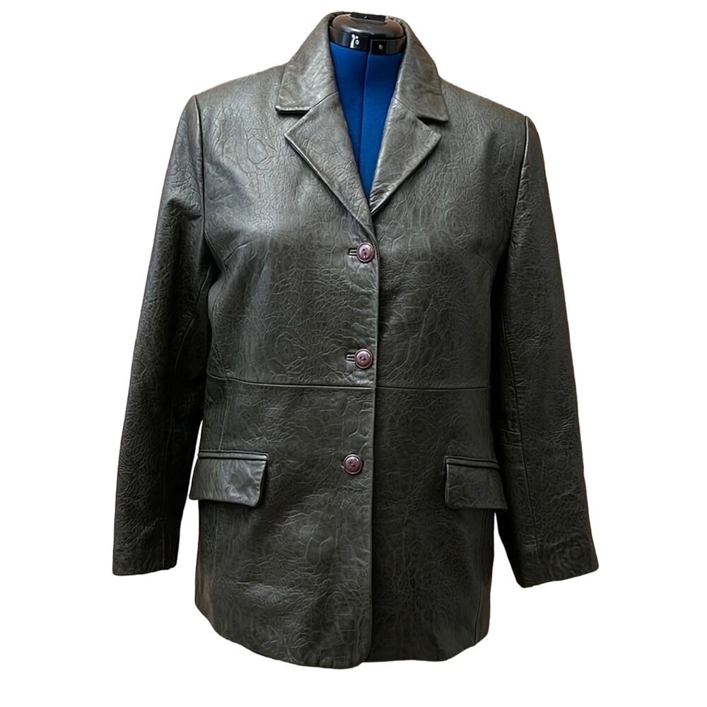 Terry Lewis Luxury Leather Green Jacket. L